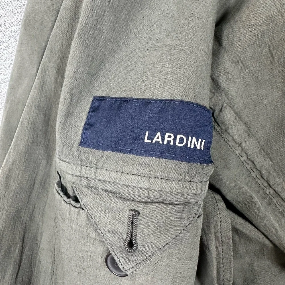 Lardini Blazer Mens 42 Green Gray Unstructured Lightweight Cotton Linen Travel